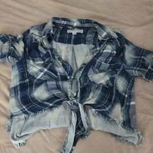 Vintage Havana Blue and White Checkered Shirt